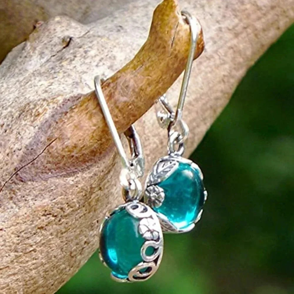 🎁925 silver plated Lab Crystal Korean Romantic Drop Earrings for WomenUNVN12476